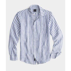 Todd Snyder Blue and White Striped Casual Button Down Shirt